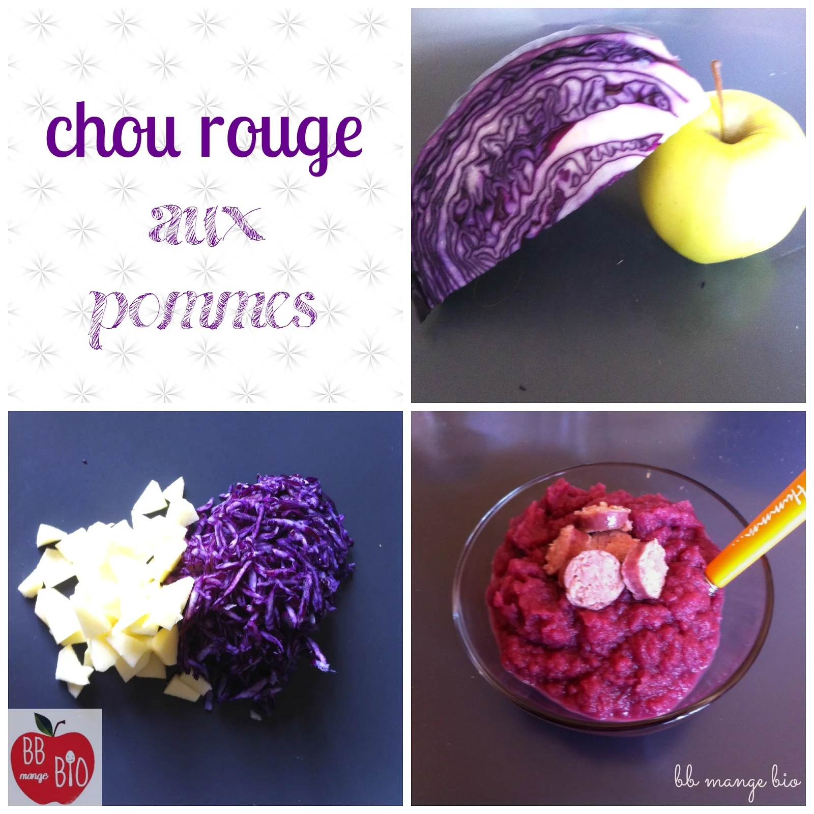 BB mange bio: Chou rouge aux pommes