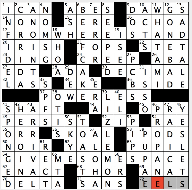 rex parker does the nyt crossword puzzle nickname for cleveland browns fans thu 3 28 19 subject of hemingway s death in afternoon carla 1960s r b duo