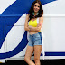 Kalki Koechlin Hot Navel Stills In Mini Blue Short