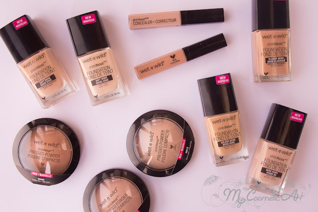 Gama PhotoFocus de Wet'n'Wild: base de maquillaje, polvos compactos y corrector.