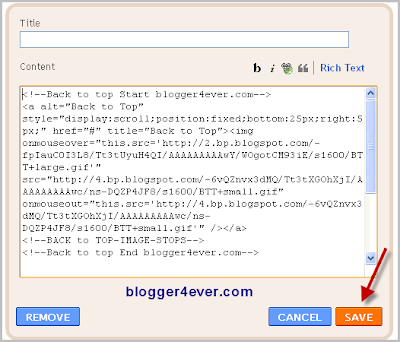 add back to top button to blogger blogspot