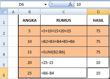 RUMUS PENJUMLAHAN, PENGURANGAN, PEMBAGIAN, PERKALIAN DAN MENCARI RATA