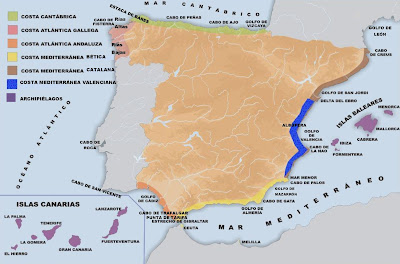 La clase en casa: Geografía. 1. El relieve. Las costas españolas