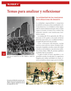 Temas para analizar y reflexionar. La solidaridad de los mexicanos ante situación de desastre - Historia Bloque 5to 2014-2015 