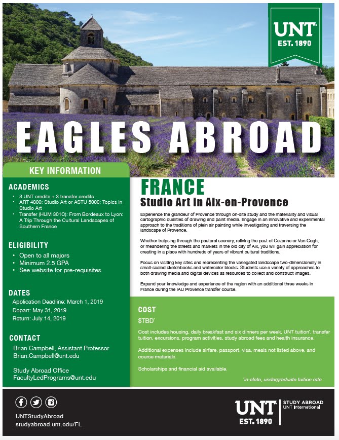 UNT Printmaking Blog Summer Study Abroad Program in France led by