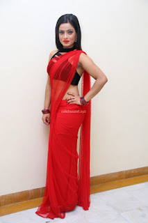Aasma Syed in Red Saree Sleeveless Black Choli Spicy Pics ~  Exclusive Celebrities Galleries 004