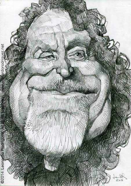 caricature of Robert Plant