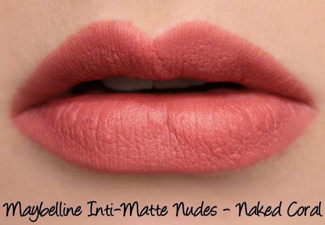 Maybelline Colorsensational Inti-Matte Nudes - Naked Coral Lipstick Swatches & Review