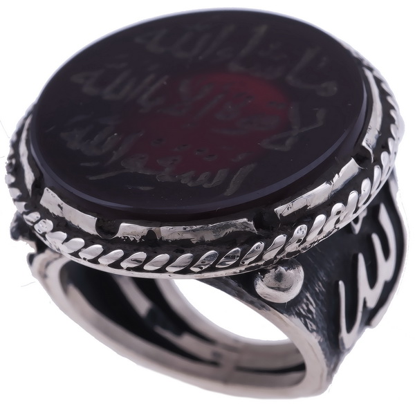 SHIA RINGS WITH GENUINE GEMSTONES AND ENGRAVINGS TURQUOISE RUBY EMERALD