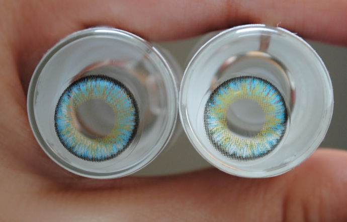 Neo Shimmer Aqua Blue, Circle Lens Shop, Circle Lens, Colored Contacts, Ammu Magic Magic False Eyelashes, W-04, EyeCandy's