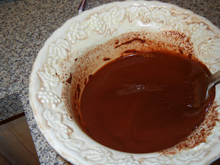 melted chocolate in a bowl 