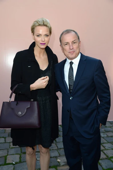 Princess Charlene attended Louis Vuitton show as part of the Paris Fashion Week Womenswear Spring/Summer 2014 at Le Carre du Louvre in Paris