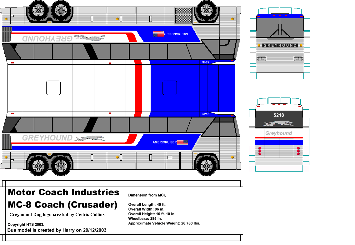 Sp Papel Modelismo Papercraft Mc Coach Crusader Greyhound Lines | My