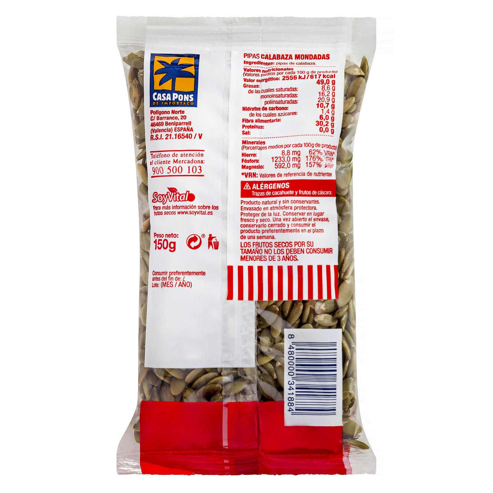 calorias pipas peladas mercadona calorias pipas peladas mercadona