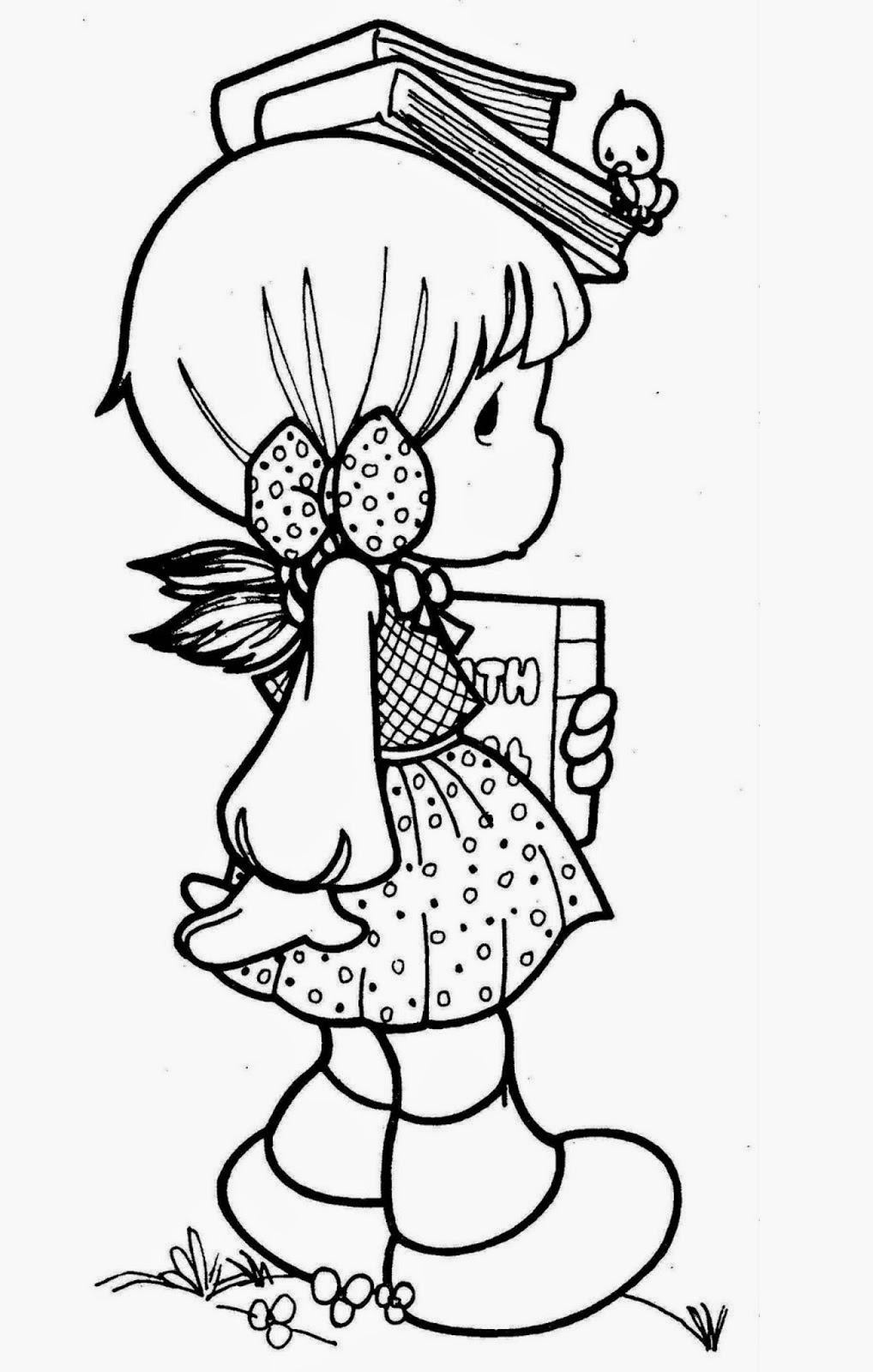 Beautiful Princess Doll Coloring Page for Kids of a Cute Cartoon Colour
