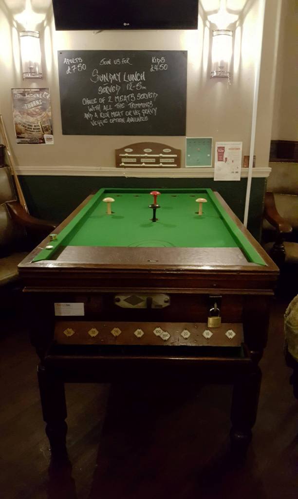 The Ham and Egger Files Bar Billiards at The Blossoms pub in Stockport
