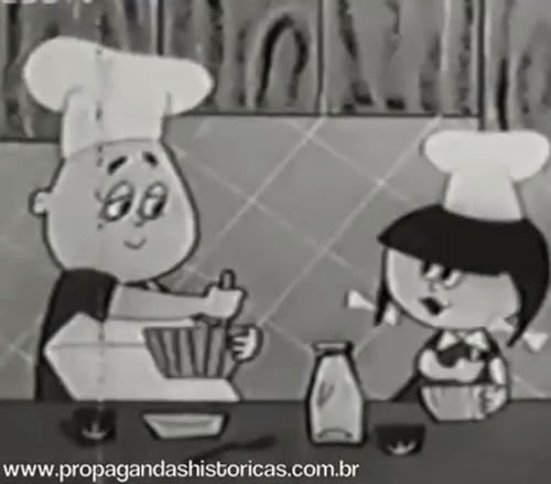 Propaganda do Açúcar União nos anos 50. Produzida em sua grande parte em desenho animado.