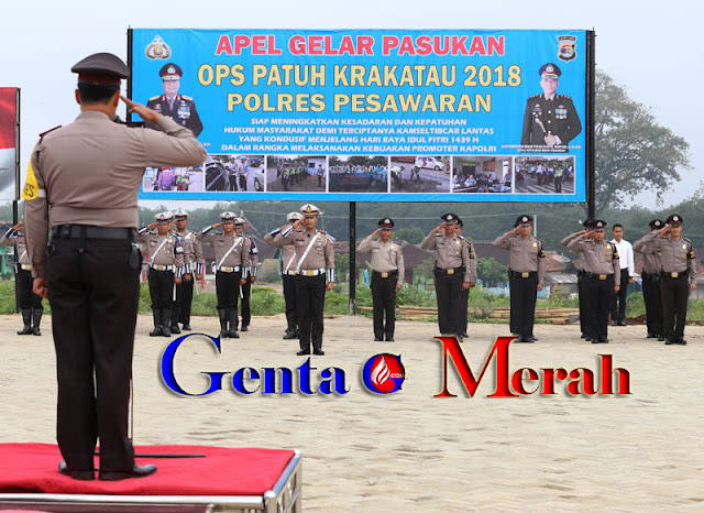 Perispan Ops Patuh Krakatau 2018, Polres Pesawaran Gelar Apel Pasukan