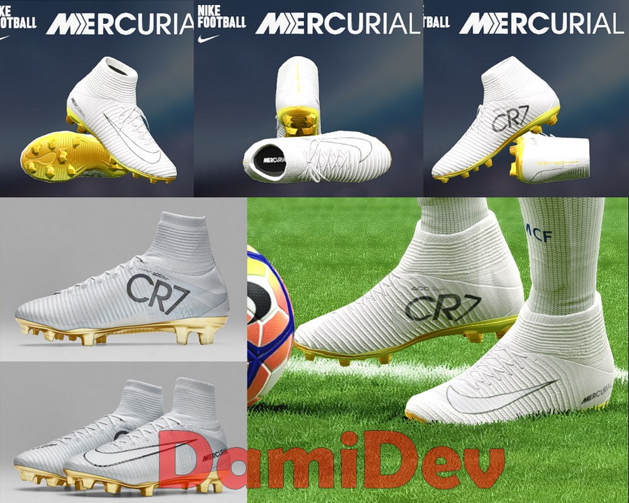 cr7 cleats white and gold