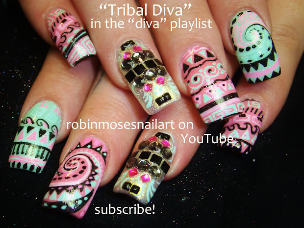 nail art robin moses "tribal