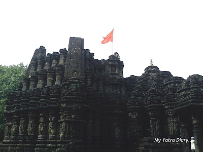 The view of the Lord Shiva Ambernath Temple in Maharastra from the temple compound