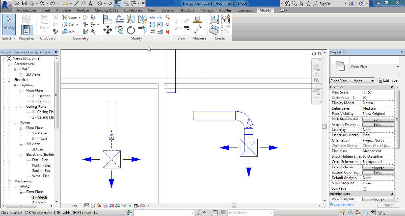 Revit Duct connection by trim and Extend