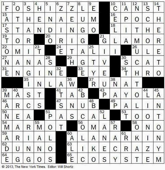 The new york times crossword in gothic: 10.18.11 — the missing link The New York Times Crossword in Gothic: 04.18.14 — The Friday Crossword