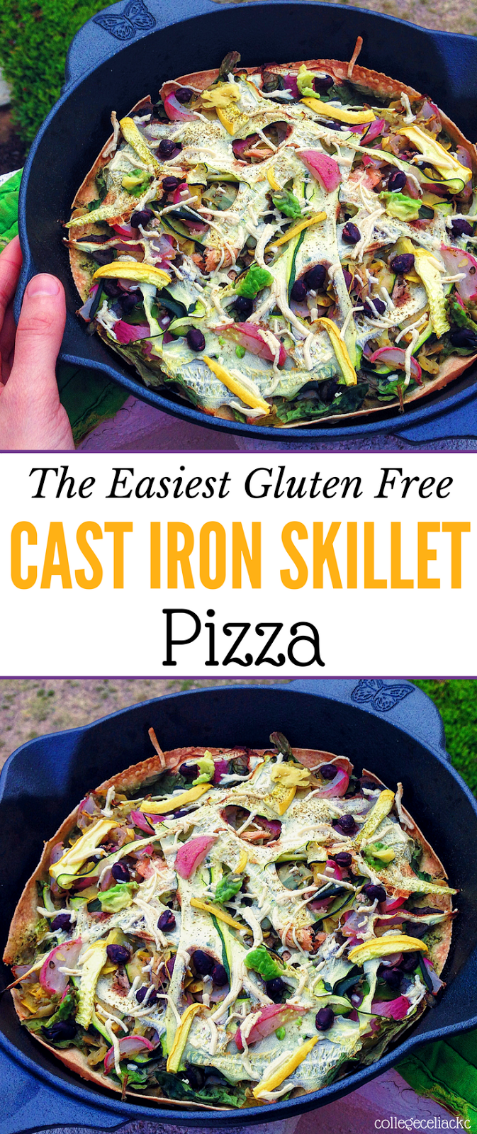 The Easiest Gluten Free Cast Iron Skillet Pizza (Vegan Option)