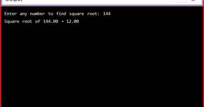 C program to find square root of a number