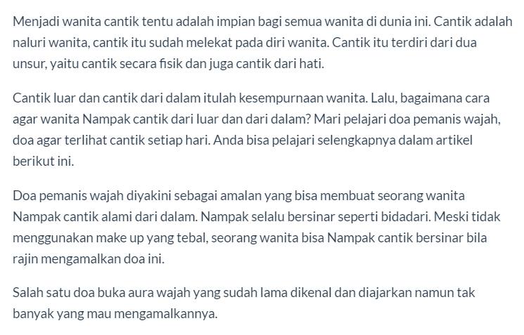 Doa Pemanis Wajah Doa Agar Terlihat Cantik Dan Bercahaya Setiap Hari Tips Berita Islam Melayu Politik