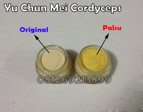 Cream Yu Chun Mei Cordyceps asli dan palsu