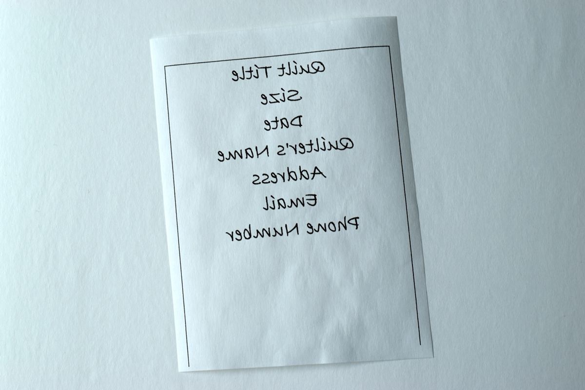 Quilted Blooms Handwritten Quilt Labels Tutorial and How to Reverse