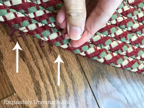 Trimming Loose Threads On A Braided Rug DIY