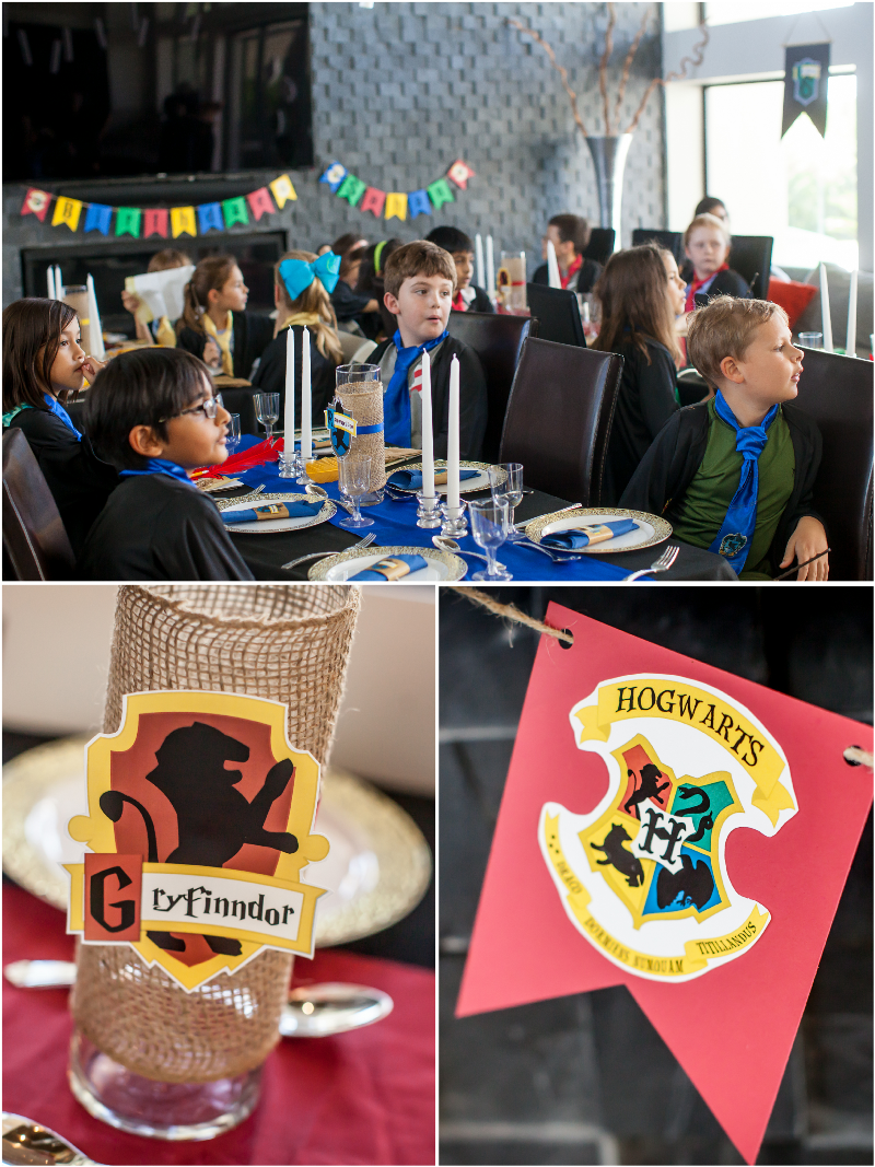 Harry Potter Inspired 9th Birthday Party with ideas on DIY decorations, printables, party food, games and favors - via BirdsParty.com