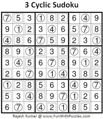 Answer of 3 Cyclic Sudoku (Fun With Sudoku #125)