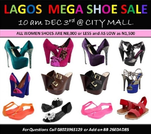 O'Naturals Mega Shoe Sale in Lagos Nigeria this Saturday