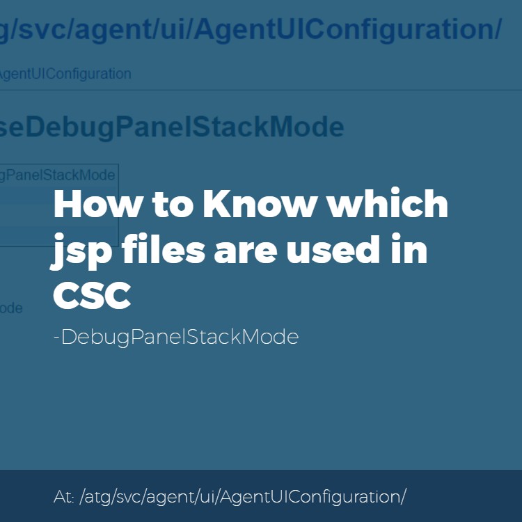 How to Know which jsp files are used in CSC