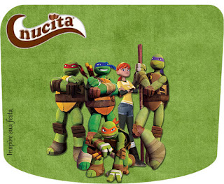 Tortugas Ninja: Invitaciones, Imprimibles para Fiestas y Etiquetas para Candy Bar para Imprimir Gratis. Etiqueta Nucita de Tortugas Ninja para imprimir gratis.