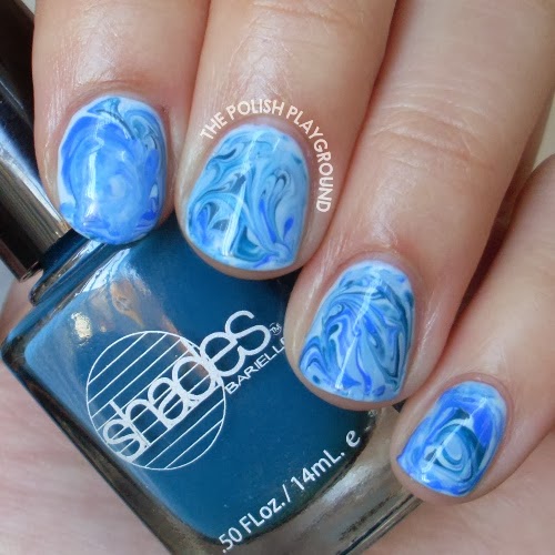 The Polish Playground: Blue Water Marble Nails