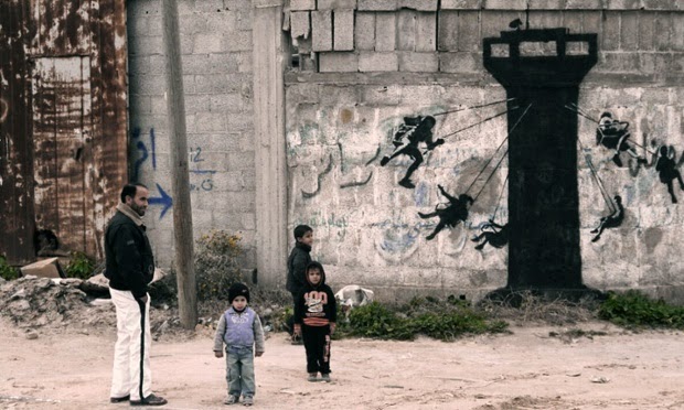 Graffiti Genius Banksy Takes His Artistry To Gaza
