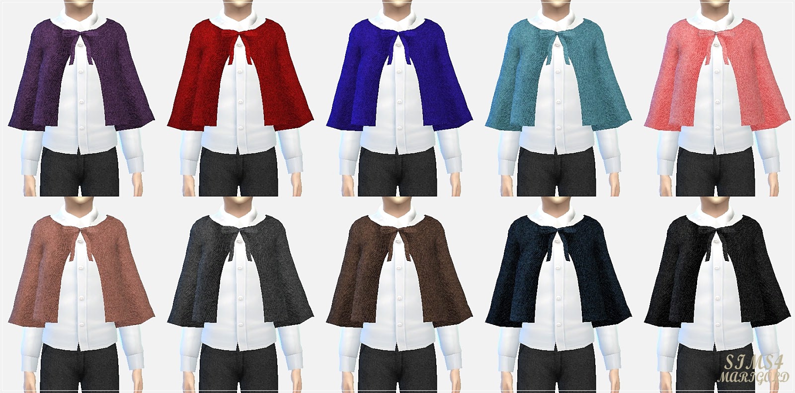 My Sims 4 Blog Woolen Cape For Boys And Girls And Shorts For Boys By