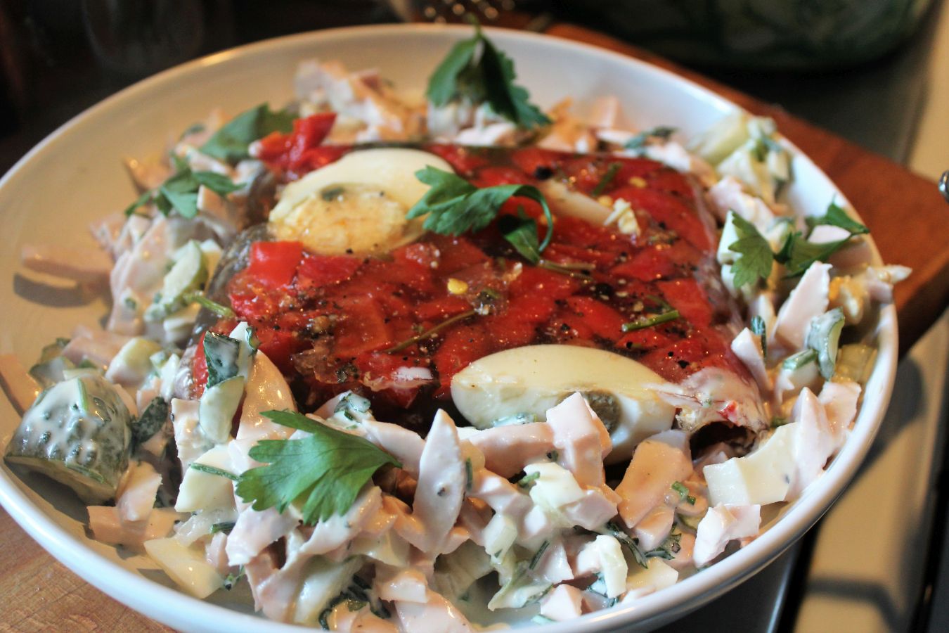 Fleischsalat mit russischen Eiern – ein Klassiker – glatzkoch.de