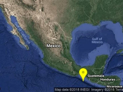 Se registra sismo de magnitud 4.3 al suroeste de Chiapas