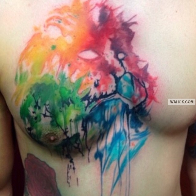 Gambar Tato Tema Pelangi Jenis Water Color, Geometris, Old Shool Terbaik tato 3D keren di punggung, gambar tato di dada, tato keren di kaki, macam macam tato terbaik di dunia, gambar tato tribal