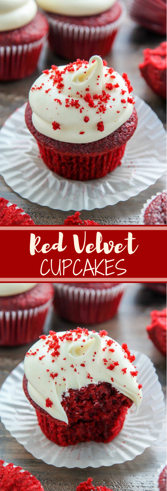 One Bowl Red Velvet Cupcakes #dessert #cupcakes