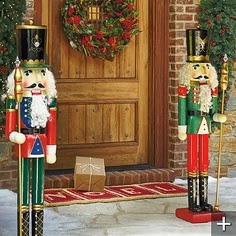 Home Decor Ideas: Giant nutcrackers on each side of the front door
