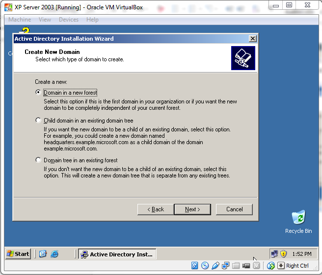 Консоль DNS Windows Server 2003. Домен дети