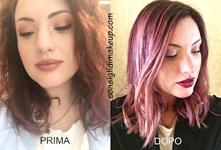 dusty rose hair prima e dopo