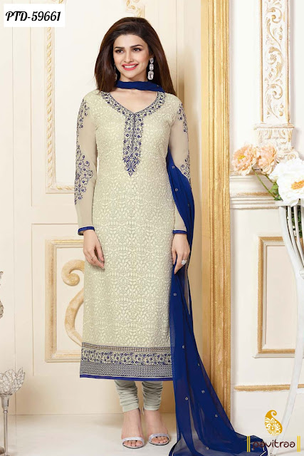 New fashion prachi desai special cream santoon bollywood salwar suit online at lowest price