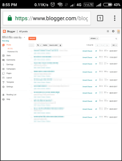 Blogger dashboard form mobile Blogger dashboard form mobile